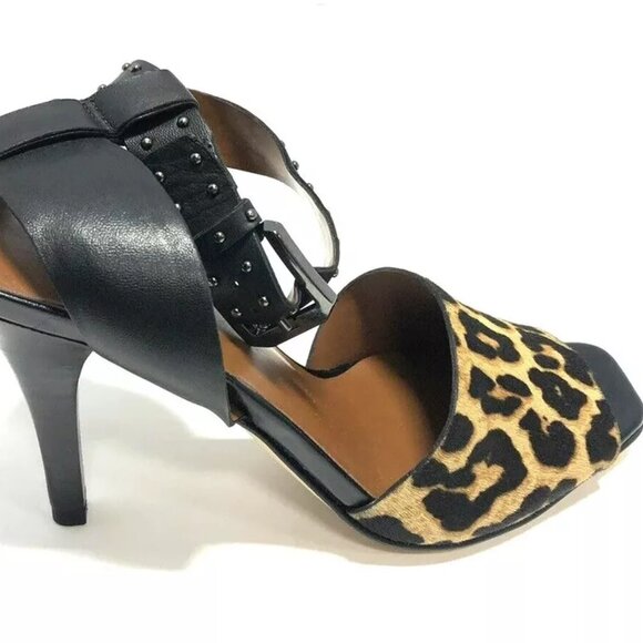 Franco Sarto Women’s Pepita Black/Leopard Print High Heels Size 5.5M - Picture 4 of 7